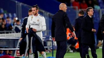 Bale y Zidane, durante un partido