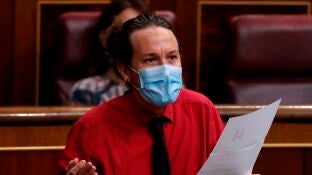 El vicepresidente segundo del Gobierno, Pablo Iglesias, en el Congreso de los Diputados