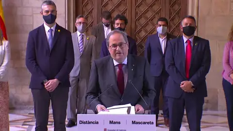 Quim Torra anuncia elecciones en Cataluña "en unos meses" para que confirmen los resultados del referéndum ilegal del 1-O Quim Torra anuncia elecciones en Cataluña "en unos meses" para que confirmen los resultados del referéndum ilegal del 1-O