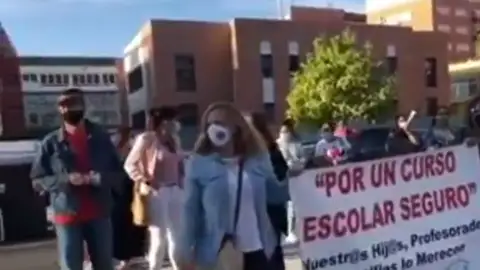 Protesta en un instituto de Huelva Protesta en un instituto de Huelva