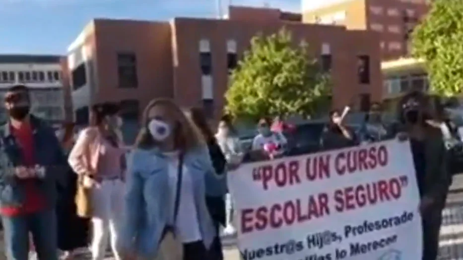 Protesta en un instituto de Huelva Protesta en un instituto de Huelva