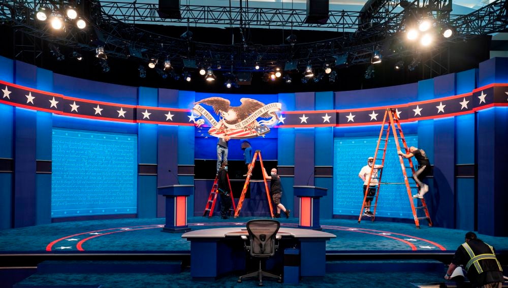 Preparativos del primer debate de las elecciones de EEUU