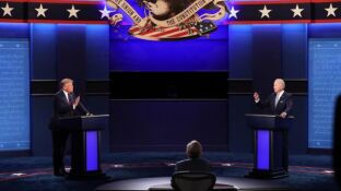 Imagen del debate electoral entre Donald Trump y Joe Biden