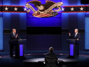 Imagen del debate electoral entre Donald Trump y Joe Biden