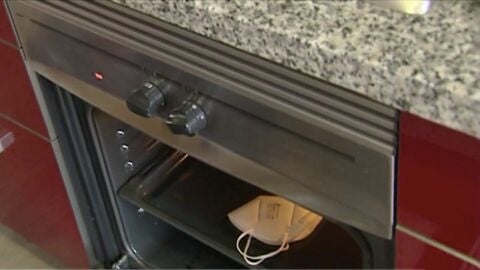 Mascarilla en el horno