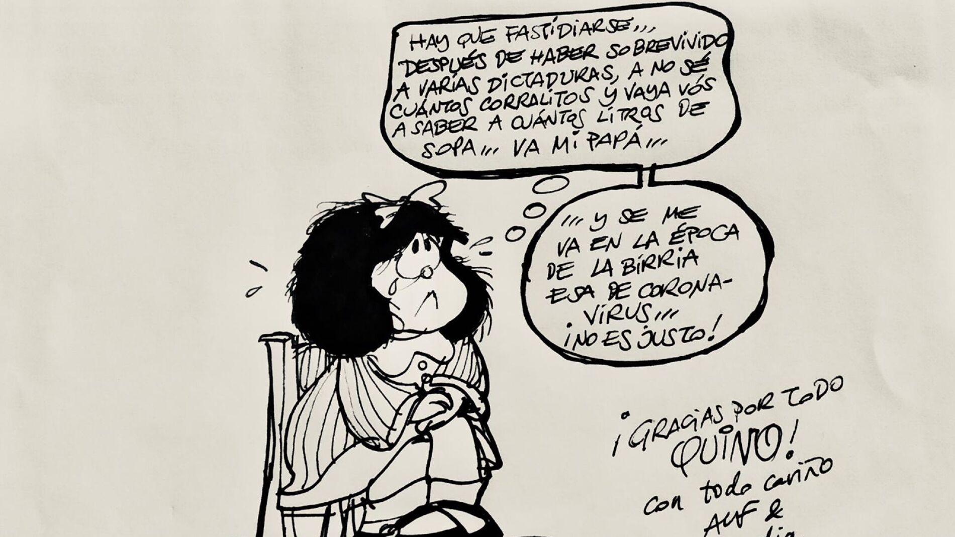 La vi&ntilde;eta de homenaje de Antena 3 Noticias a Quino