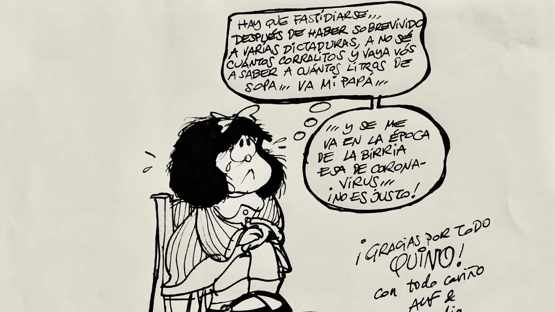 La viñeta de homenaje de Antena 3 Noticias a Quino La viñeta de homenaje de Antena 3 Noticias a Quino