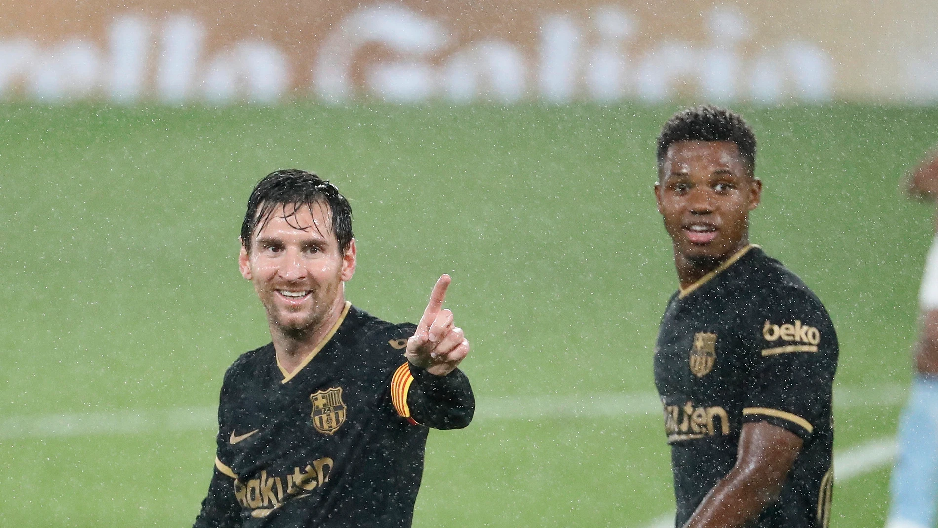 Leo Messi y Ansu Fati, en acción en Balaídos Leo Messi y Ansu Fati, en acción en Balaídos