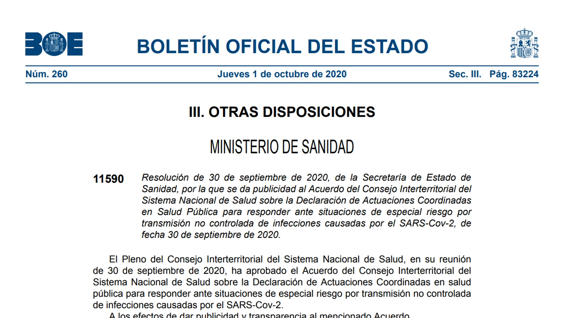 Consulta el BOE de hoy 1 de octubre en PDF con las nuevas restricciones por el coronavirus que afectan a Madrid Consulta el BOE de hoy 1 de octubre en PDF con las nuevas restricciones por el coronavirus que afectan a Madrid