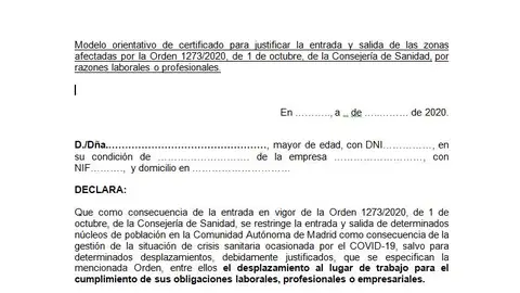 Justificante de movilidad covid Madrid: Descargar el salvoconducto para desplazarte por motivos laborales Justificante de movilidad en Madrid