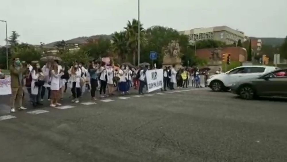 Los MIR catalanes cortan la Diagonal de Barcelona en su octavo día de protestas por unas condicionas dignas 