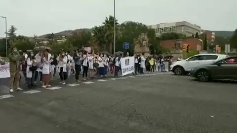 Los MIR catalanes cortan la Diagonal de Barcelona en su octavo día de protestas por unas condicionas dignas Los MIR catalanes cortan la Diagonal de Barcelona en su octavo día de protestas por unas condicionas dignas