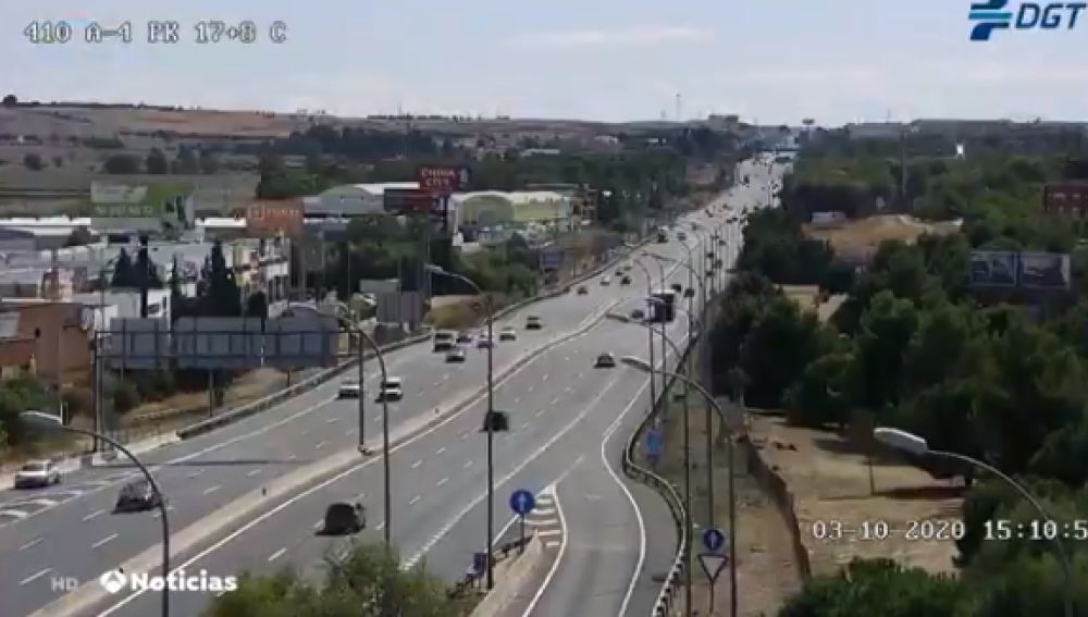 Tranquilidad en las carreteras con controles aleatorios en el primer día con restricciones en Madrid
