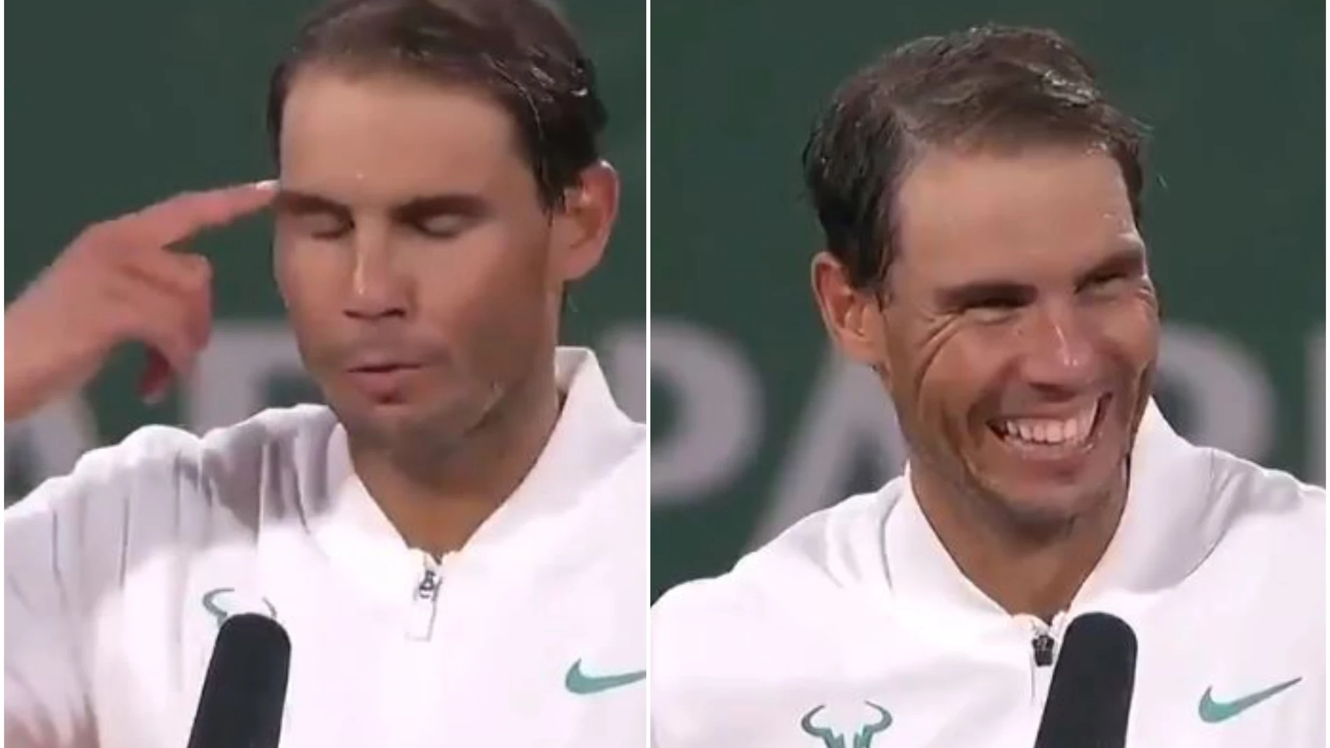 El curioso bloqueo de Rafa Nadal hablando francés ante los micros de Roland Garros: "Hoy no estoy inspirado" El curioso bloqueo de Rafa Nadal hablando francés ante los micros de Roland Garros: "Hoy no estoy inspirado"