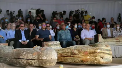 Presentación del descubrimiento de Saqqara Egipto