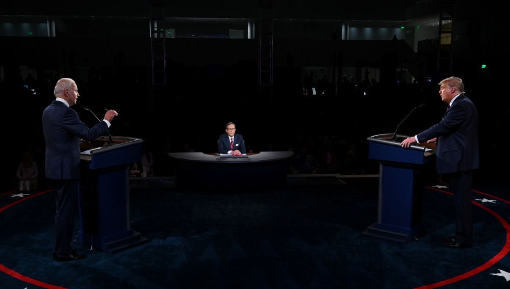 Joe Biden y Donald Trump, durante su primer debate presidencial