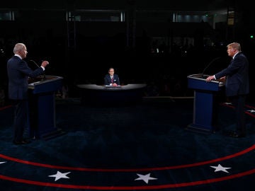 Joe Biden y Donald Trump, durante su primer debate presidencial