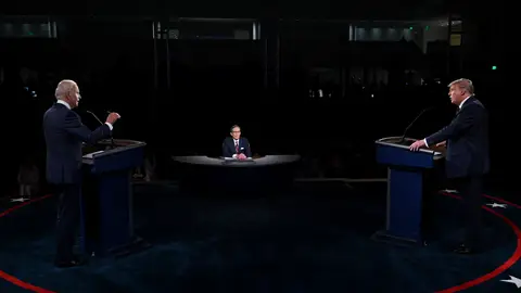 Joe Biden y Donald Trump, durante su primer debate presidencial Joe Biden y Donald Trump, durante su primer debate presidencial