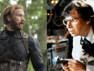 Chris Evans como Capitán América y Rick Moranis en 'Cariño, he encogido a los niños'