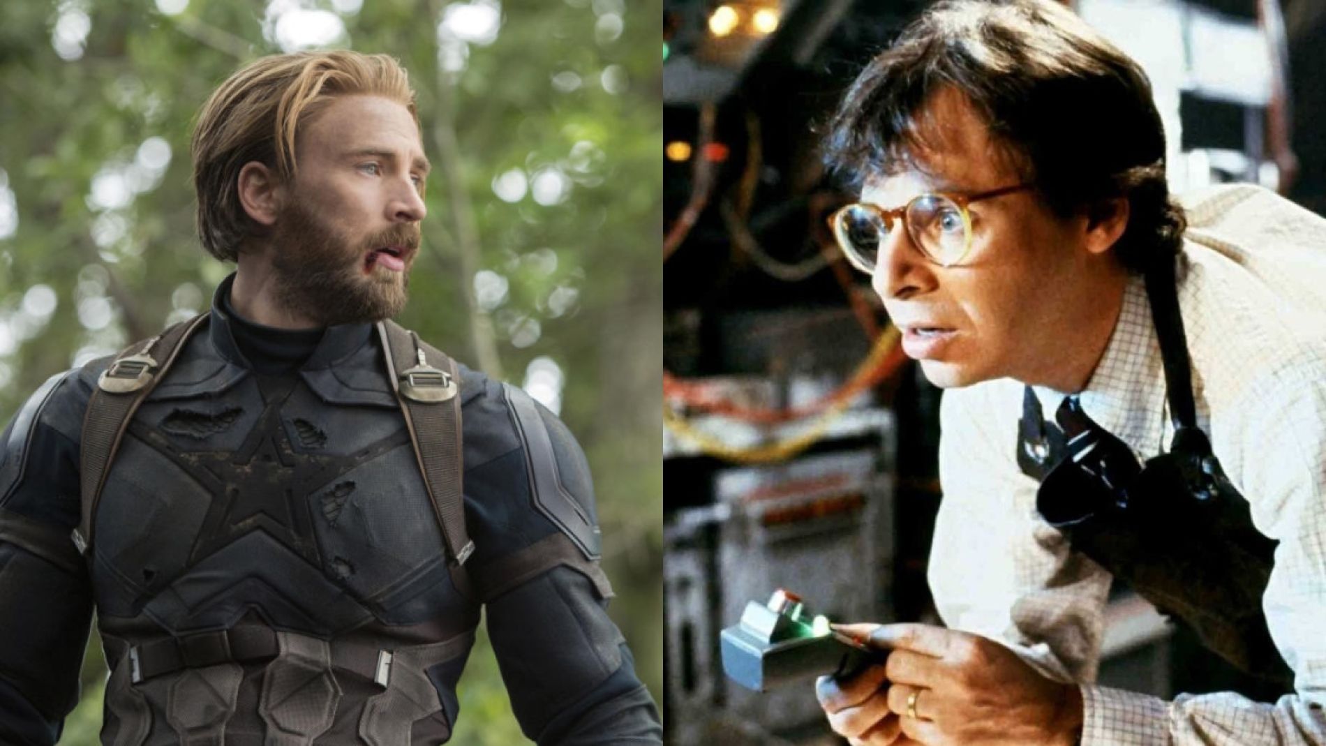 Chris Evans como Capitán América y Rick Moranis en 'Cariño, he encogido a los niños'