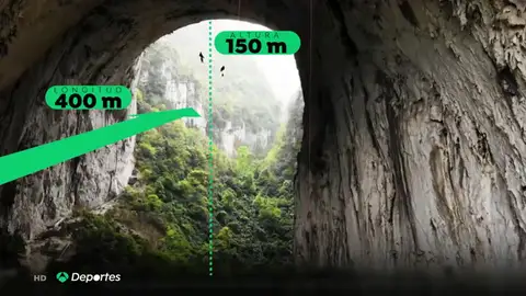 El escalador Edu Marín y su vía Valhalla en el arco de Getu, el techo más grande del mundo El escalador Edu Marín y su vía Valhalla en el arco de Getu, el techo más grande del mundo