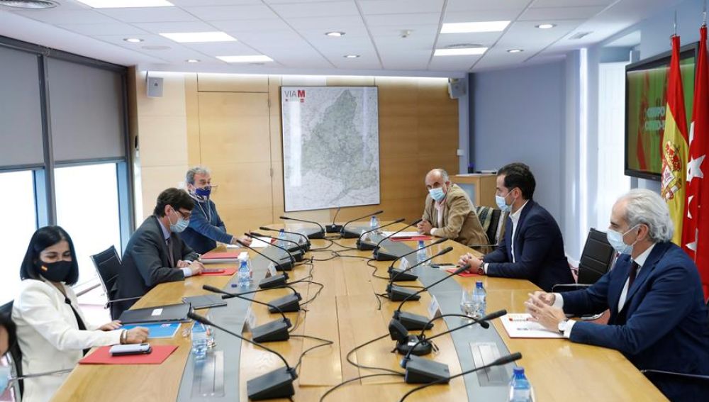 Imagen de archivo de una reunión del grupo COVID 19 de la Comunidad de Madrid y el Ministerio de Sanidad