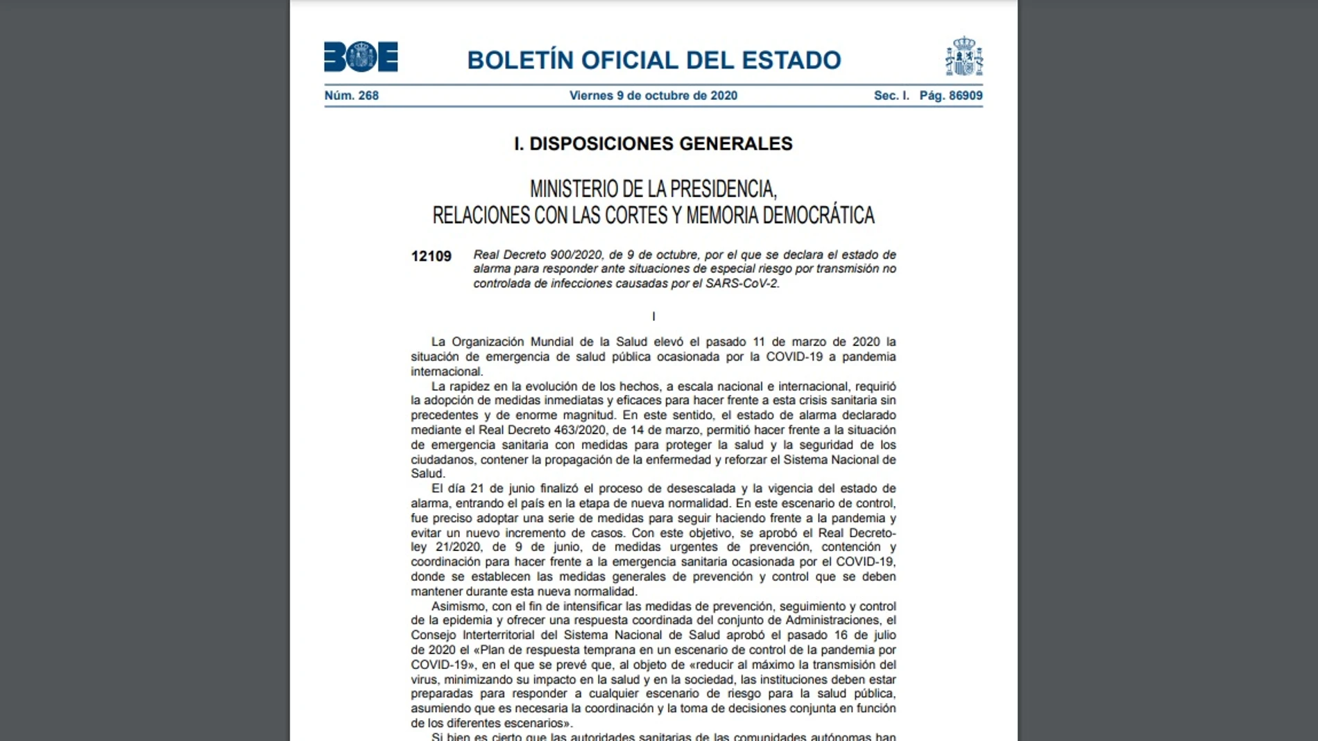 BOE del 9 de octubre BOE del 9 de octubre