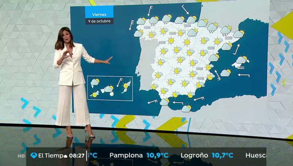 Lluvias en el Cantábrico occidental con temperaturas de 30 grados en Andalucía