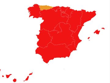 Gráfico de España aplicando el semáforo europeo