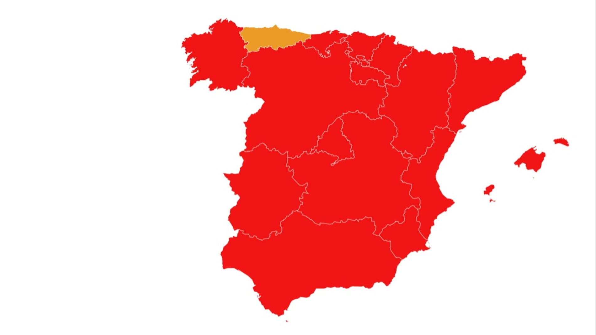 Gráfico de España aplicando el semáforo europeo Gráfico de España aplicando el semáforo europeo