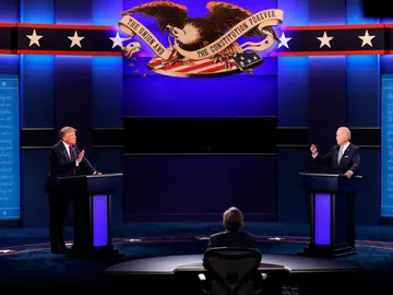 Donald Trump y Joe Biden en un debate electoral Donald Trump y Joe Biden en un debate electoral