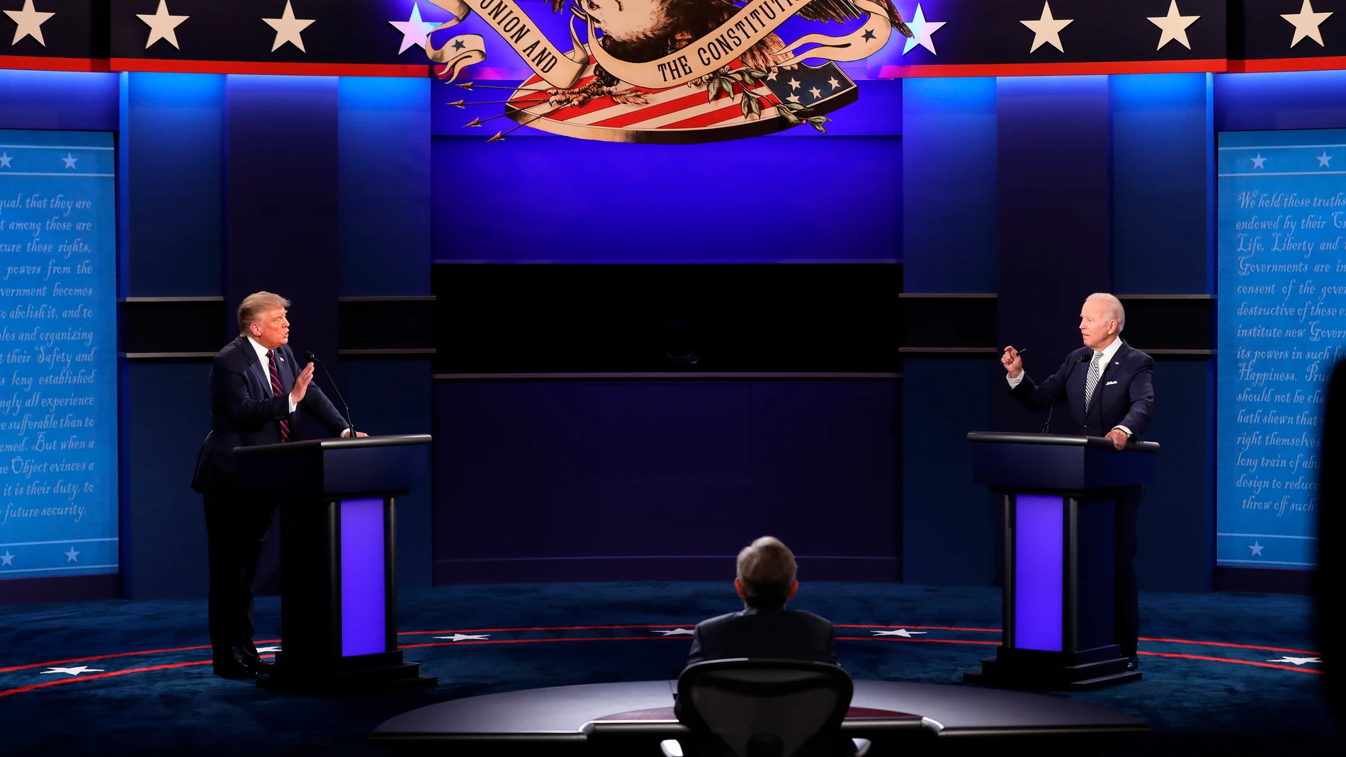 Donald Trump y Joe Biden en un debate electoral Donald Trump y Joe Biden en un debate electoral