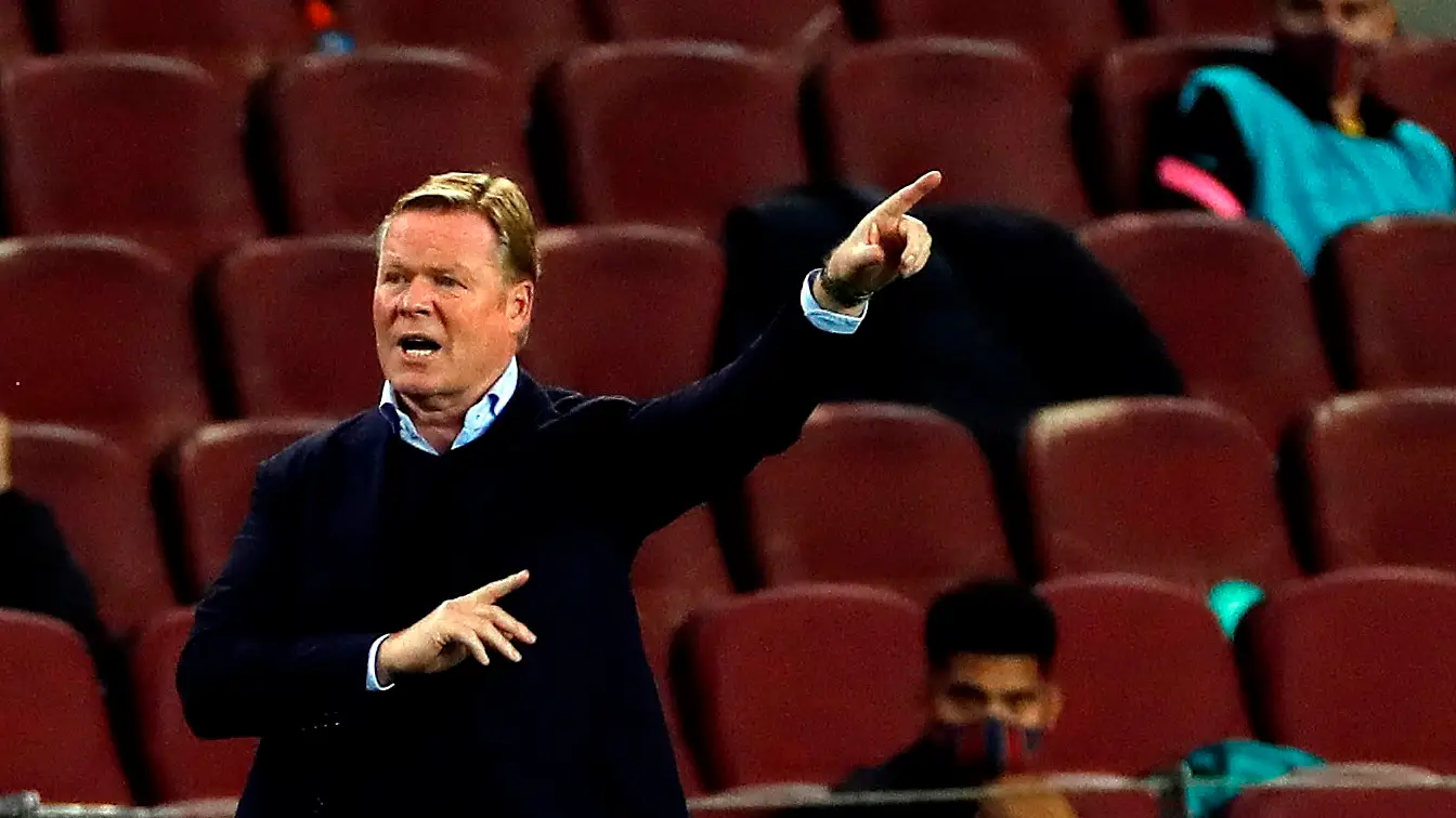 Ronald Koeman, durante un partido del Barcelona