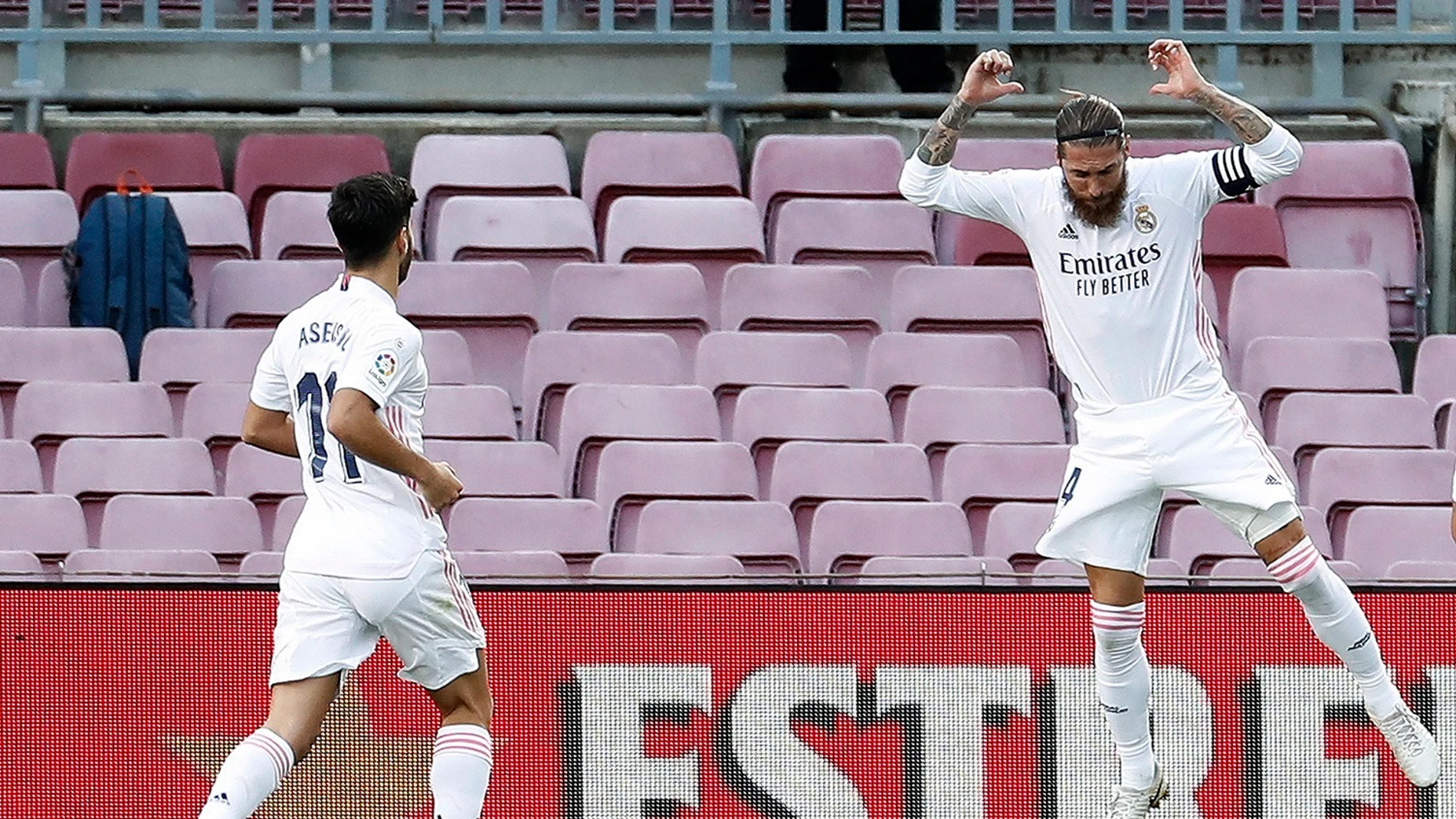 Sergio Ramos celebra el gol ante el Barcelona Sergio Ramos celebra el gol ante el Barcelona