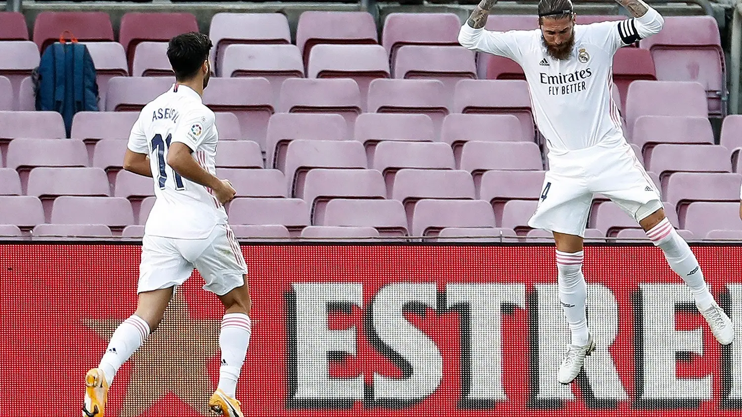 Sergio Ramos celebra el gol ante el Barcelona Sergio Ramos celebra el gol ante el Barcelona