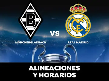 Borussia Mönchengladbach - Real Madrid: Horario, alineaciones y dónde ver el partido de la Champions League en directo Borussia Mönchengladbach - Real Madrid: Horario, alineaciones y dónde ver el partido de la Champions League en directo