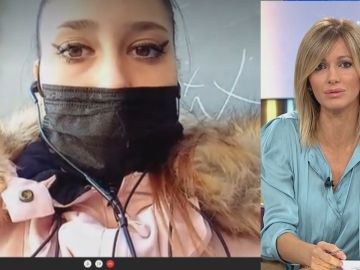 Enfrentamiento entre Susanna Griso y la joven antimascarillas.