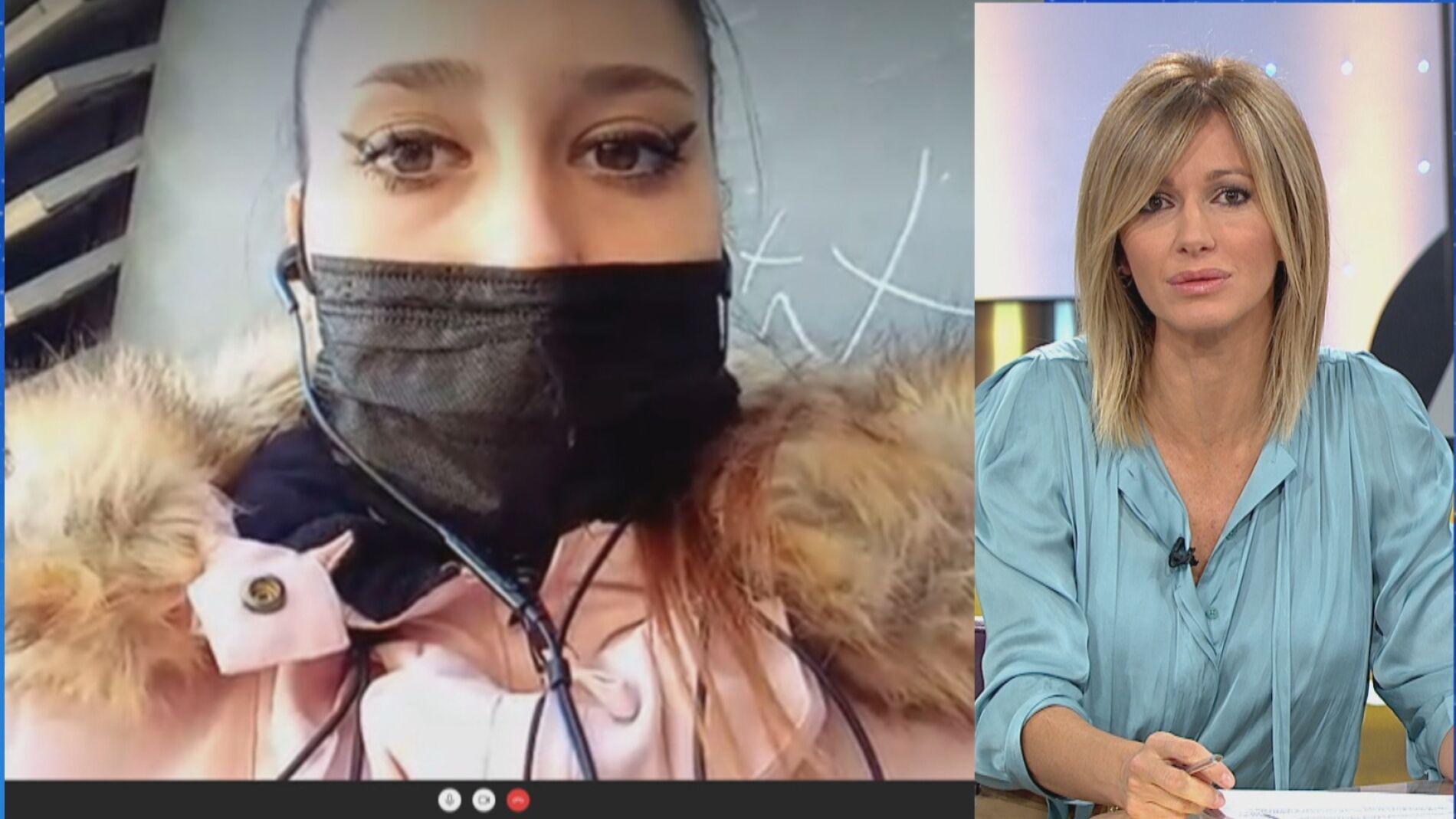 Enfrentamiento entre Susanna Griso y la joven antimascarillas.