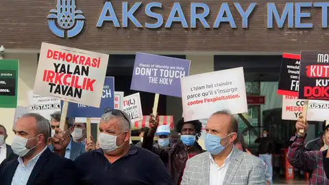 Protestas contra Macron en Estambul Protestas contra Macron en Estambul