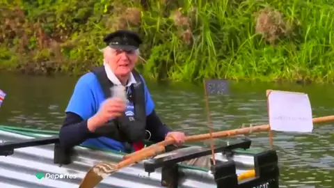 Mick Stanely, exmilitar de 80 años, construye un barco de hojalata para navegar 160 kilómetros Mick Stanely, exmilitar de 80 años, construye un barco de hojalata para navegar 160 kilómetros