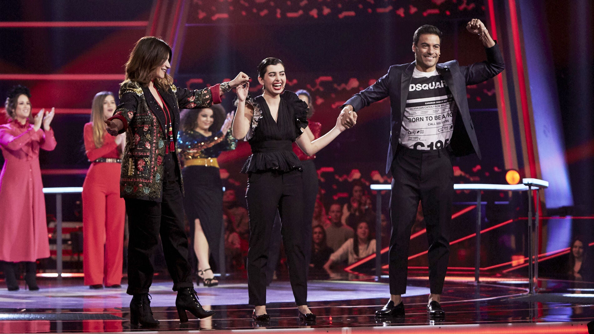 Laura Pausini y Carlos Rivera escogen a Paula Espinosa en los Asaltos de 'La Voz'