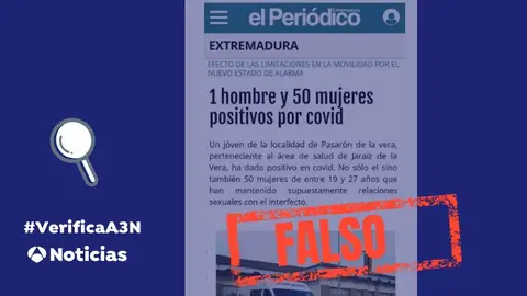 Coronavirus: Un supuesto brote de covid-19 generado a raíz de una orgía de 50 personas en Extremadura Los detalles, en Verifica A3N