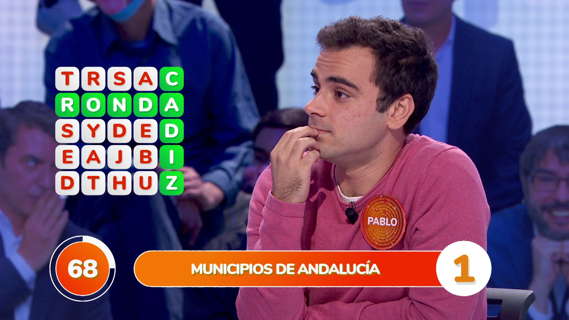 Un municipio andaluz complica la ‘Sopa de Letras’ del equipo naranja en ‘Pasapalabra’