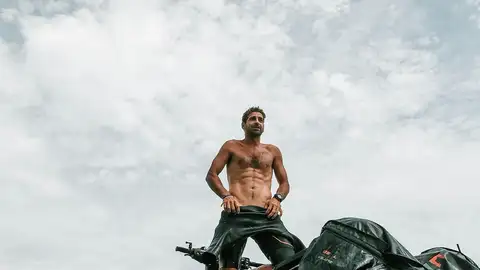 Lucas del Paso sobre su moto de agua Lucas del Paso sobre su moto de agua