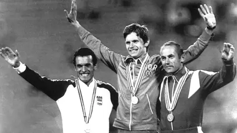Jordi Llopart, en el podio de Moscú 1980 Jordi Llopart, en el podio de Moscú 1980