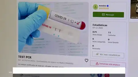 El falso PCR negativo en coronavirus que se vende por 50 euros en la red para viajar por el mundo El falso PCR negativo en coronavirus que se vende por 50 euros en la red para viajar por el mundo