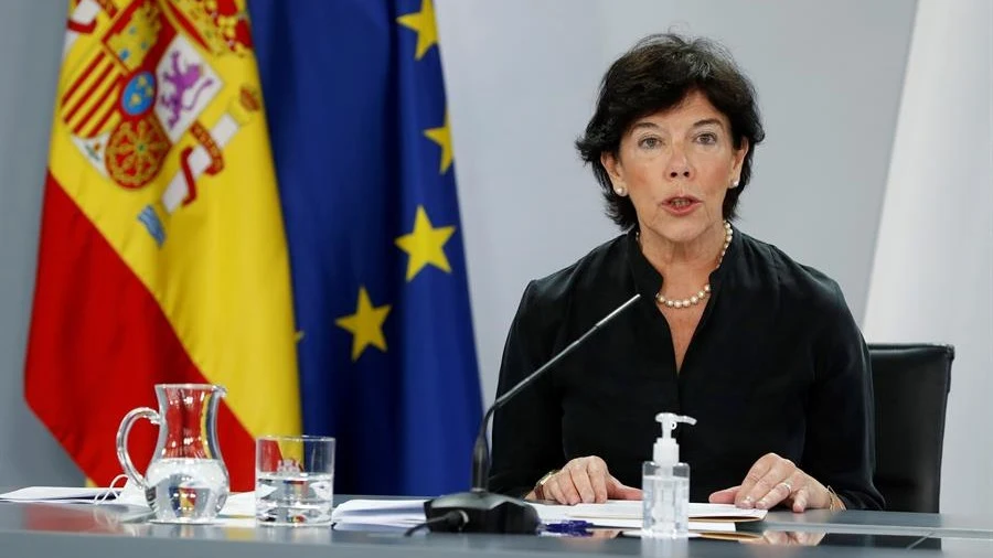 Isabel Celáa, durante una comparecencia en Moncloa. Isabel Celáa, durante una comparecencia en Moncloa.