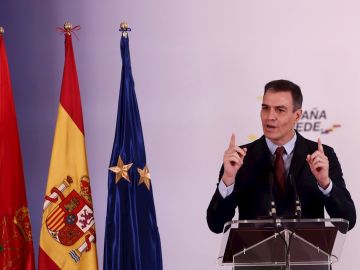 Pedro Sánchez durante su comparecencia en Navarra Pedro Sánchez durante su comparecencia en Navarra