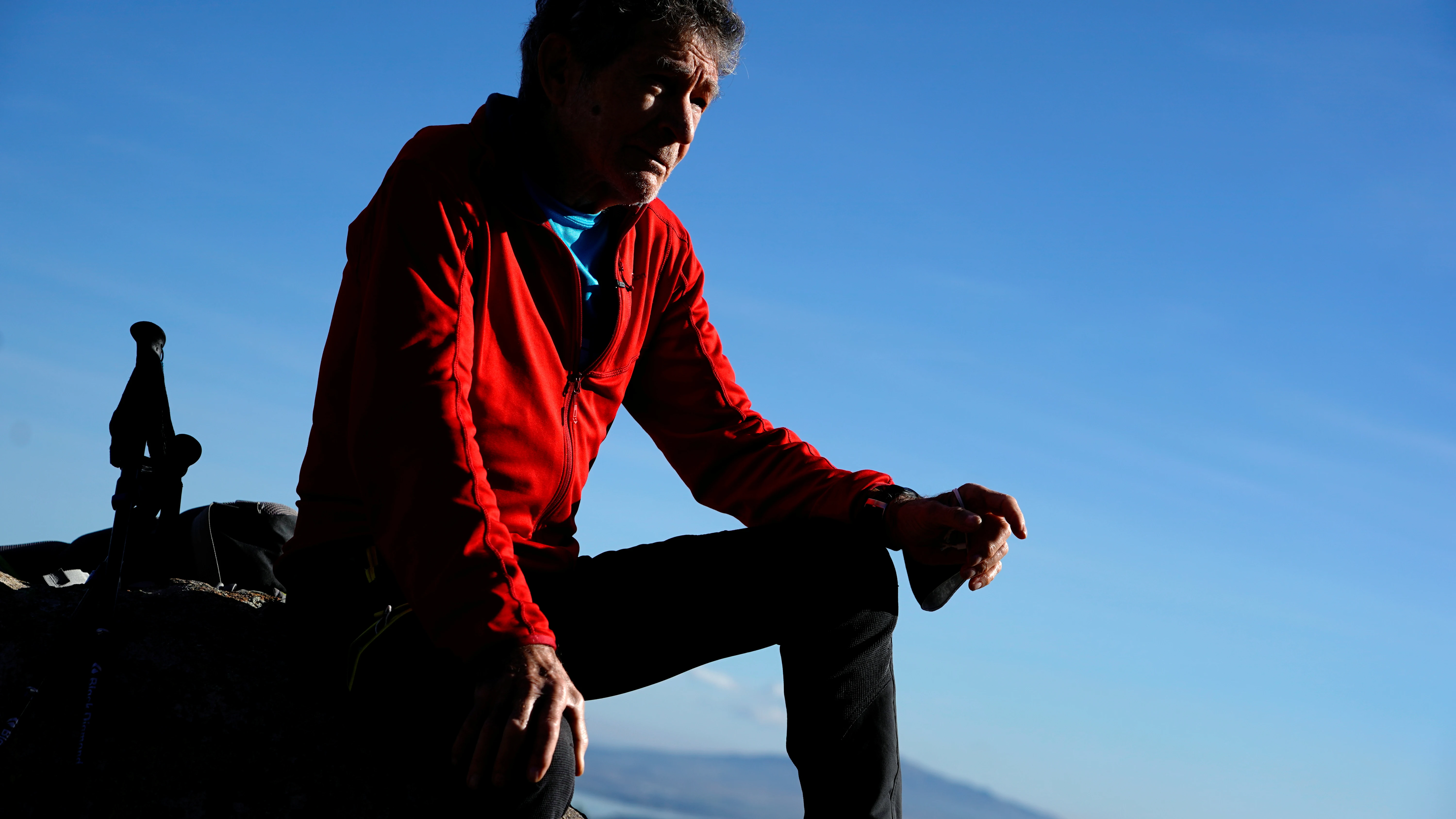 El alpinista Carlos Soria, en en la Sierra de Guadarrama El alpinista Carlos Soria, en en la Sierra de Guadarrama