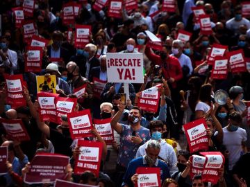 Protestas de los hosteleros en Málaga.